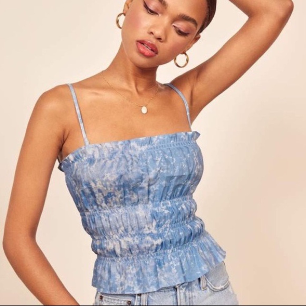 Reformation | Gia Top | Shibori | Like NEW 💙🤍